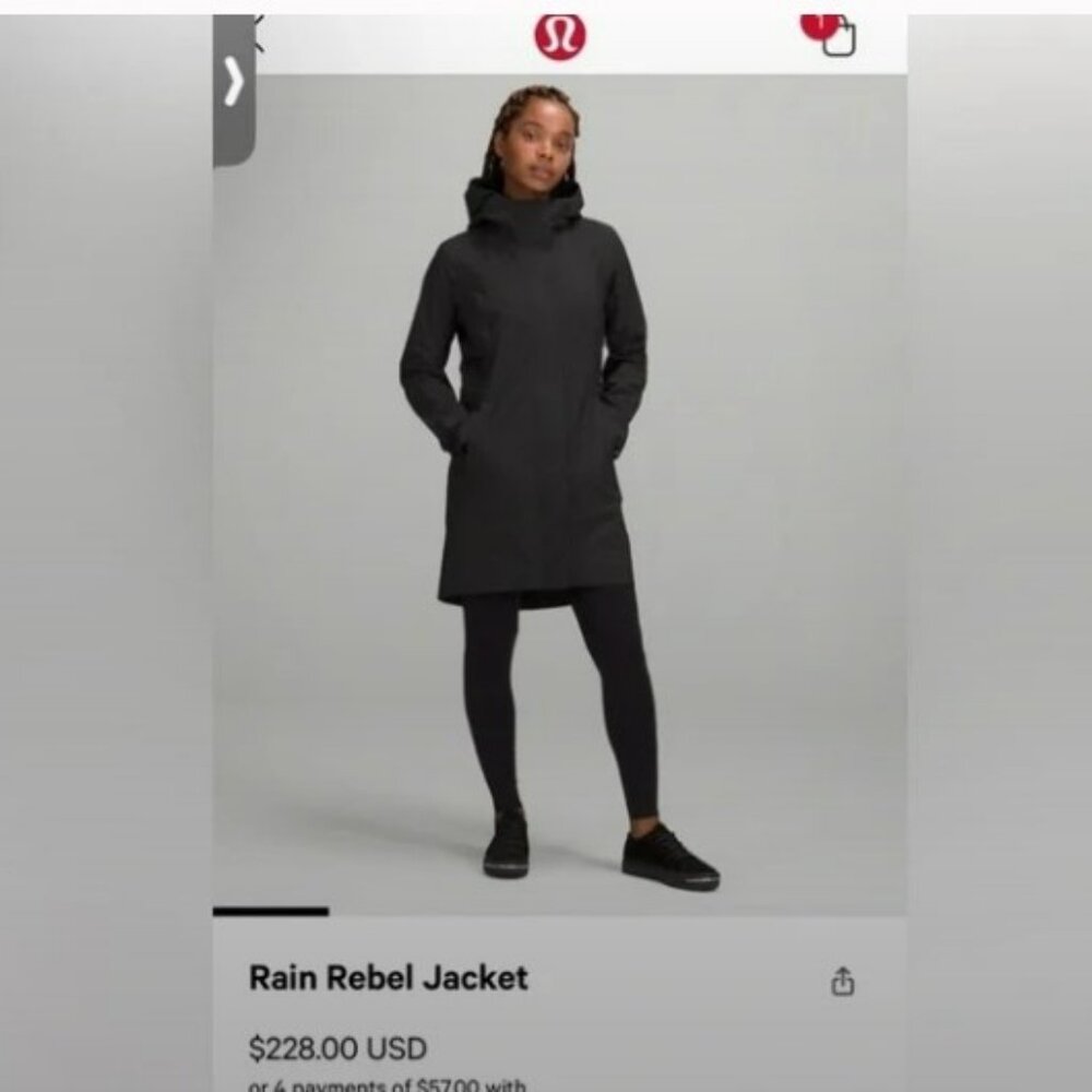LULULEMON Rain Rebel Jacket Size 8 Mint Condition
